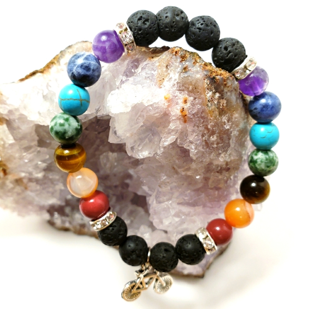Black Bicycle Stretchy Bracelet